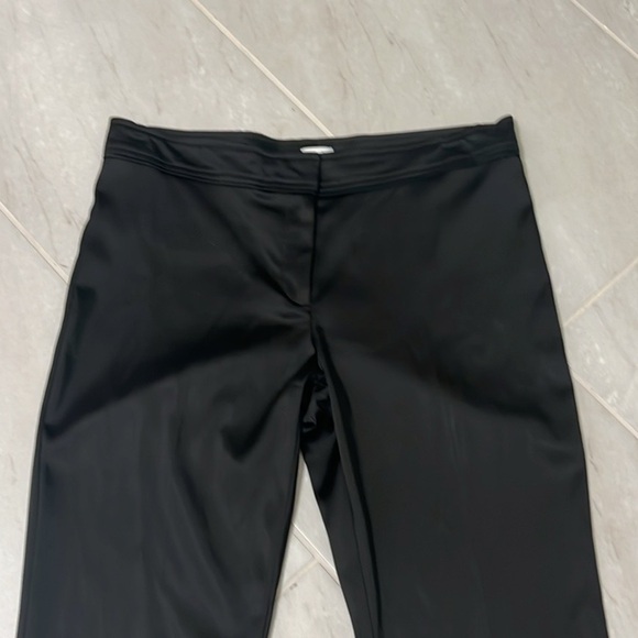 🔥Cach’e, Black SATIN FLARED TROUSERS w/VENTS, Excellent Condition, Size 10 Long - Picture 8 of 13